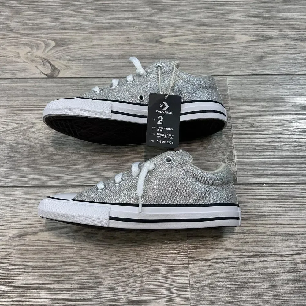 Converse Kids' Street Low Slip-On Sneakers Gray 2 NWT